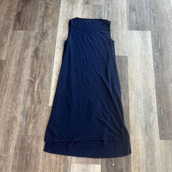 Eileen Fisher Organic Linen Tank Dress Navy Blue Small - Picture 1 of 12